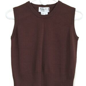 Joseph A Sweater Vest Womens Extra Large Brown Crew Neck Striped